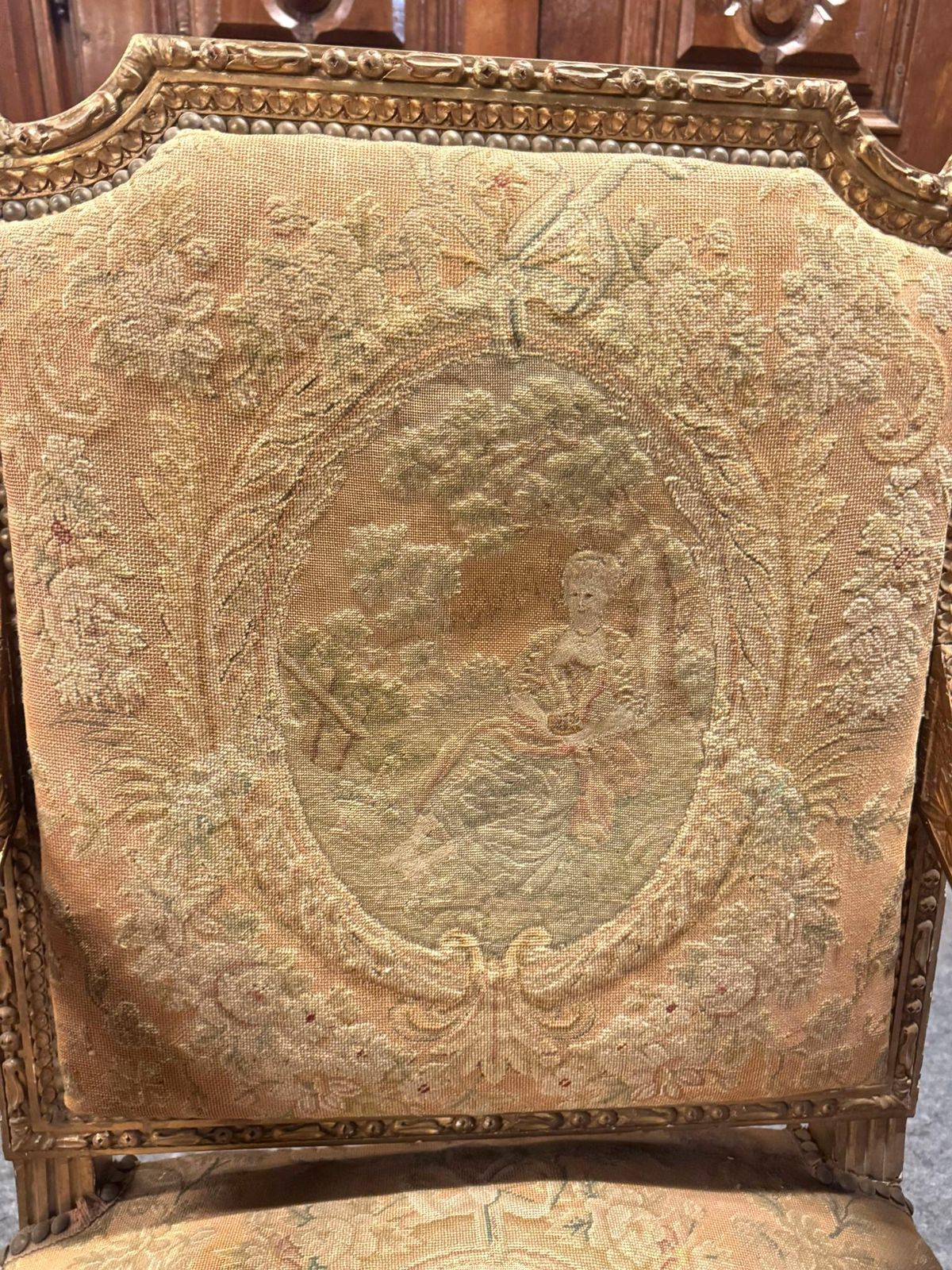 Pair Of Louis XV Armchairs In Carved And Gilded Wood, France photo vintage