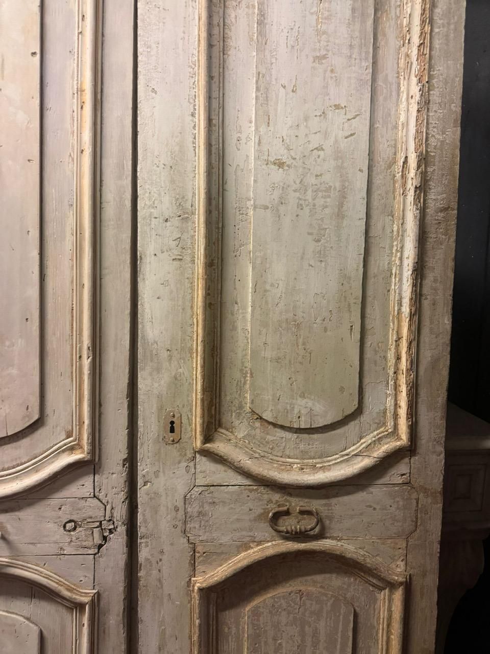 N.2 Double Interior Doors In Lacquered Wood, In First Patina, Italy photo 4424.0