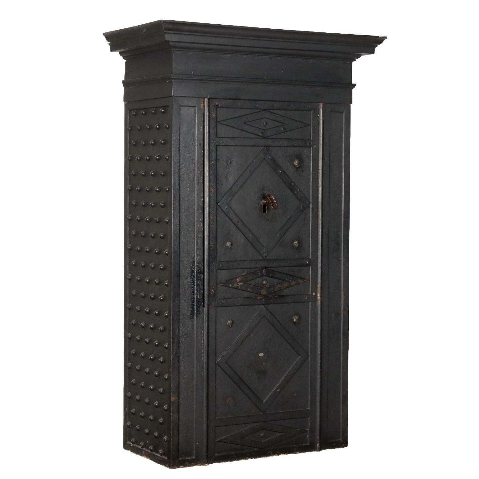 Iron And Wood Safe With Studs And Secret Lock, Italy photo furniture