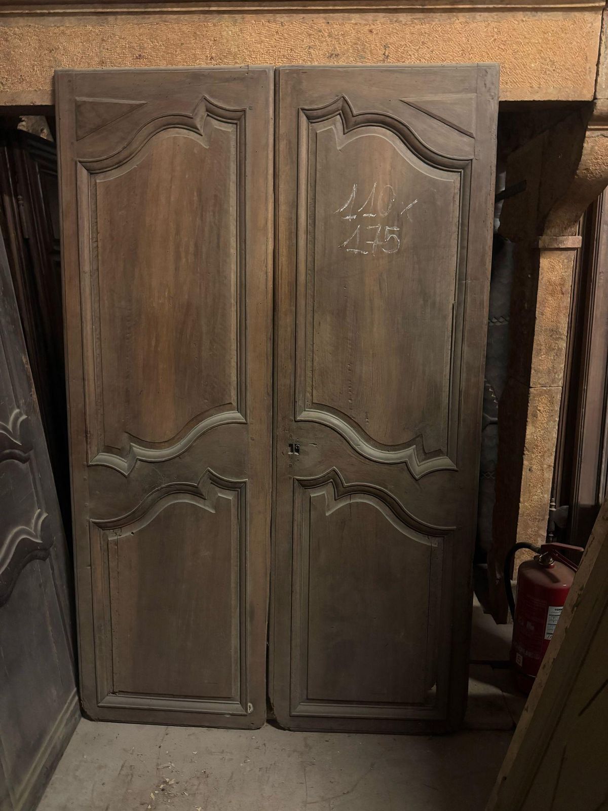 Pair Of Doors With Wavy Panels Carved In Walnut, Italy photo furniture