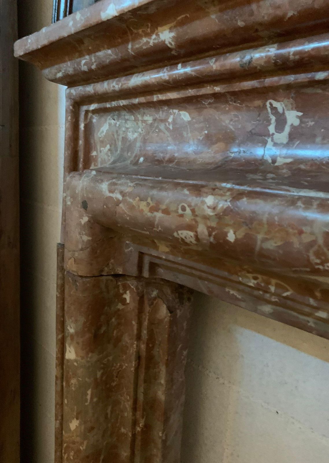 Salvator Rosa Fireplace In Rosso Francia Marble, Italy photo Home Fixtures