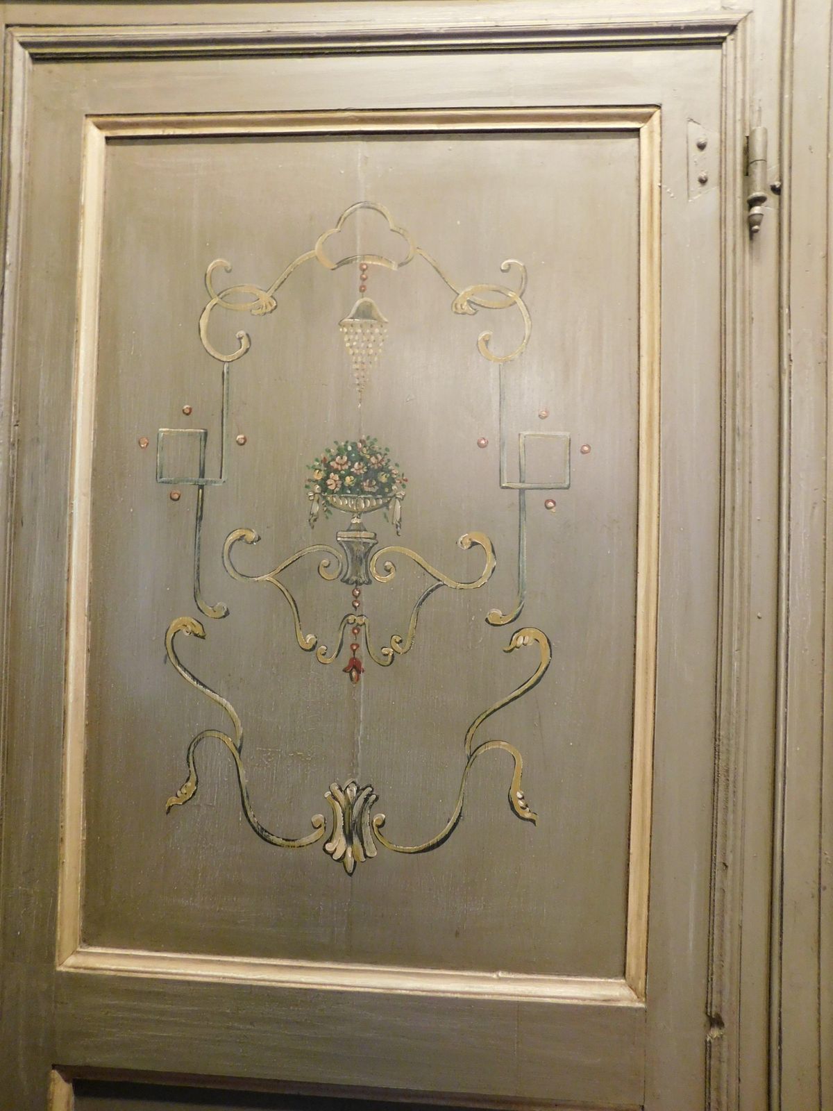 Set Of 2 Lacquered And Painted Single Leaf Doors With Frame, Italy photo Home Fixtures