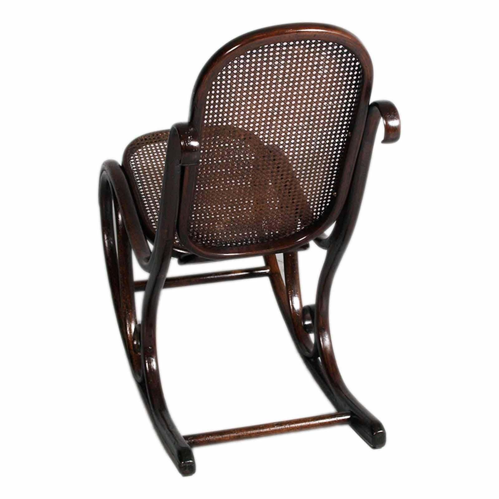 Art Nouveau Beech And Woven Rocking Chair By Jacob & Josef Kohn, 1910s photo 6878.0