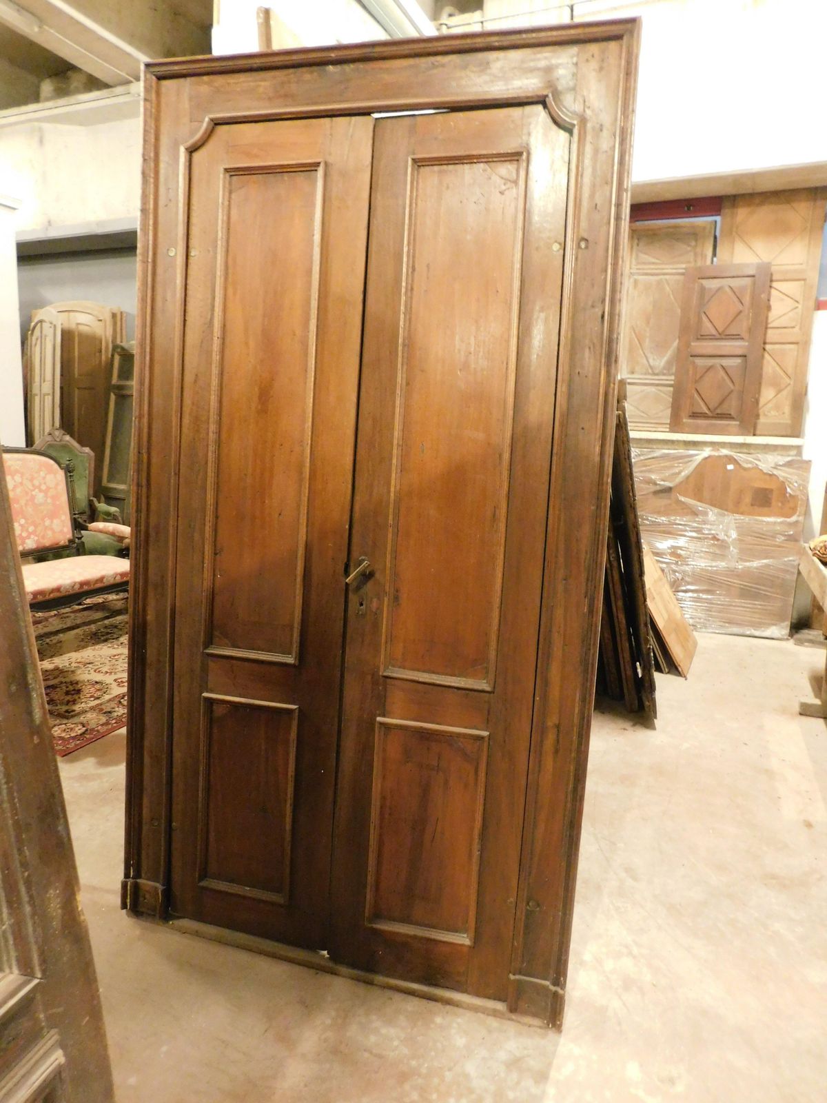 Walnut Door With Two Doors With Original Frame, Italy photo furniture