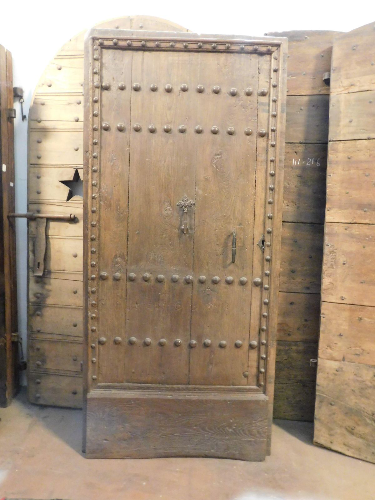 Single Leaf Nailed Entrance Main Door, In Chestnut Wood, Italy photo furniture