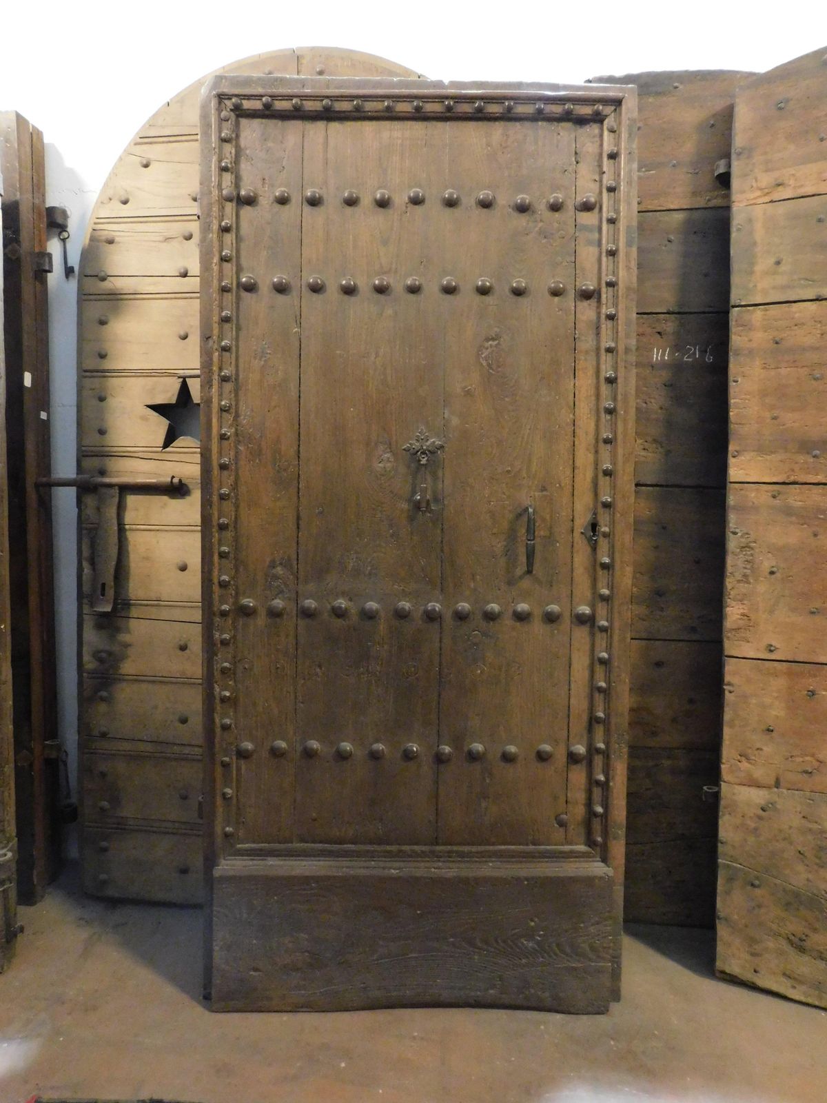 Single Leaf Nailed Entrance Main Door, In Chestnut Wood, Italy photo Home Fixtures
