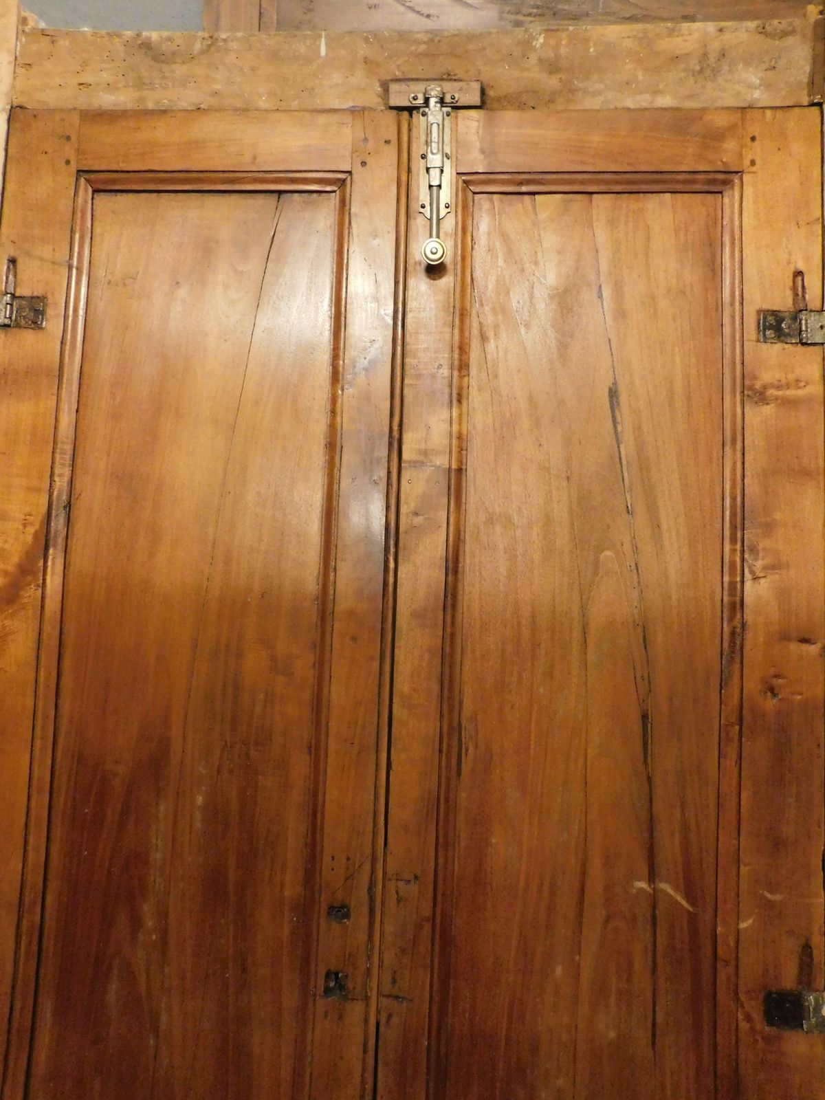 photo for sale Double Leaf Door, In Poplar Wood With Carved Panels And Frame, Italy