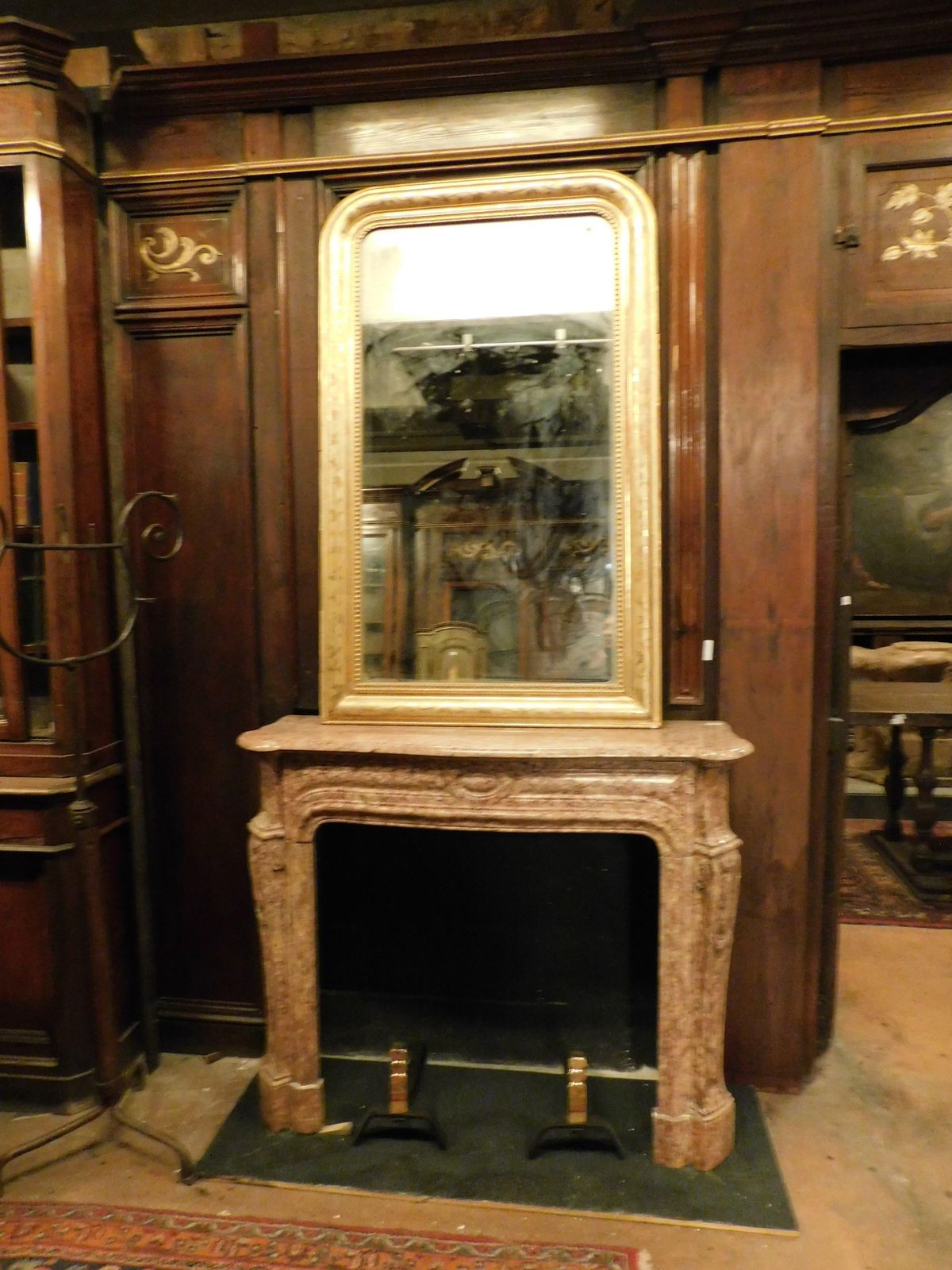 Fireplace Mantle In Red Breccia Pernice Marble, Italy photo furniture