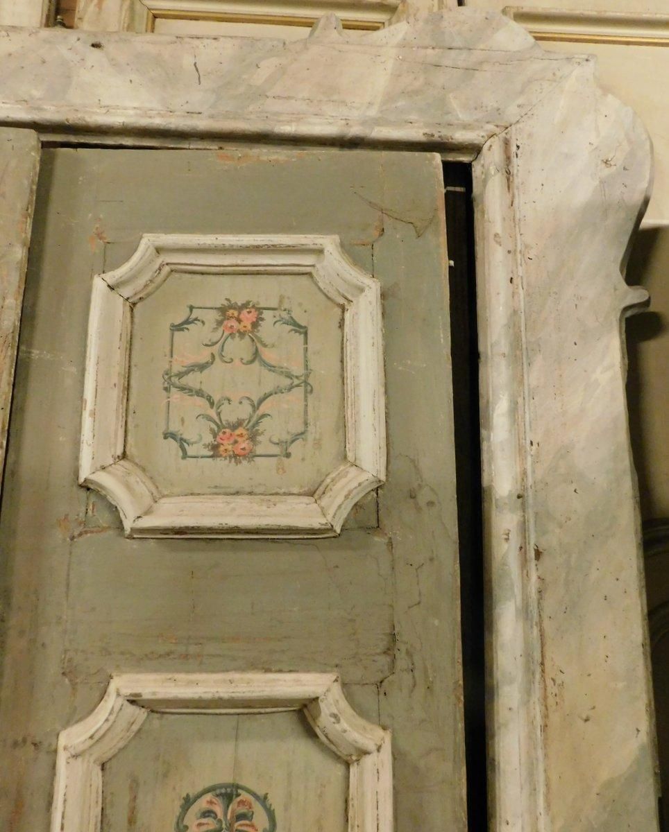 5309.0 Double Leaf Door In Lacquered And Painted Wood With Original Frame, Italy photo
