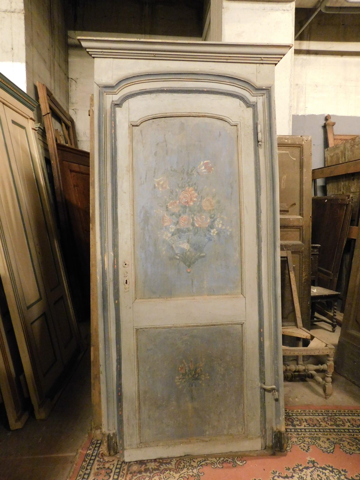 Lacquered And Painted Arched Door With Frame, Italy photo Home Fixtures