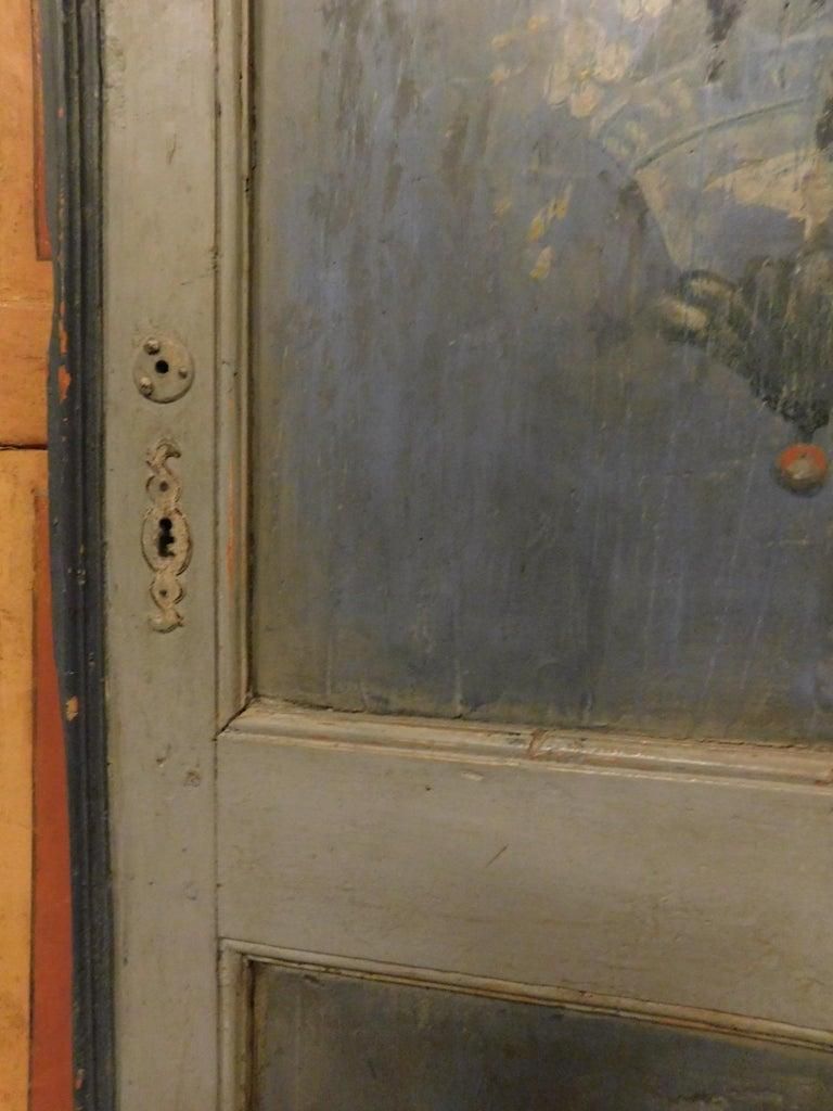 photo for sale Lacquered And Painted Arched Door With Frame, Italy