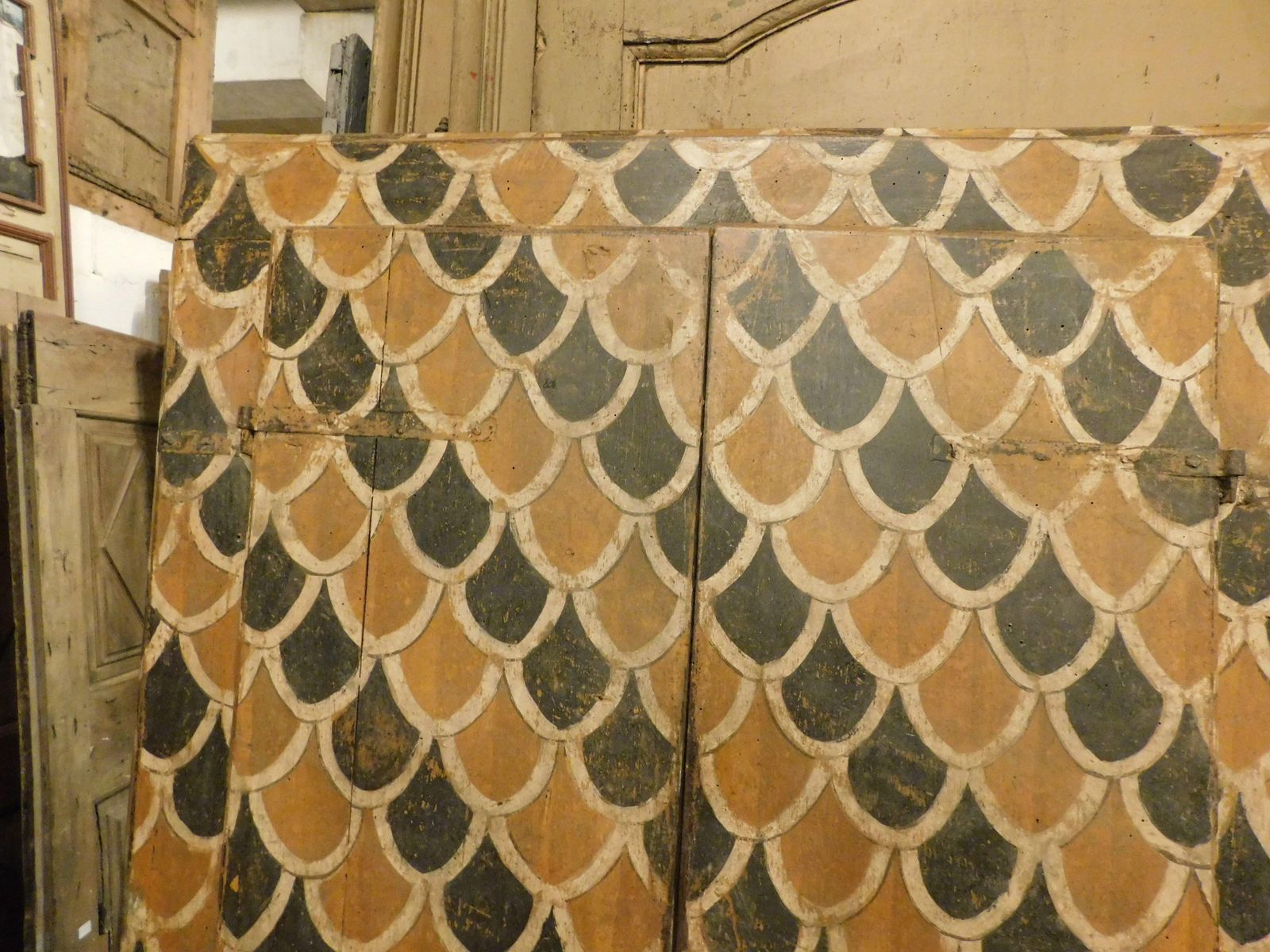 Wall Cabinet, Placard, Cupboard In Lacquered And Painted Wood Tapestry, Italy photo for sale