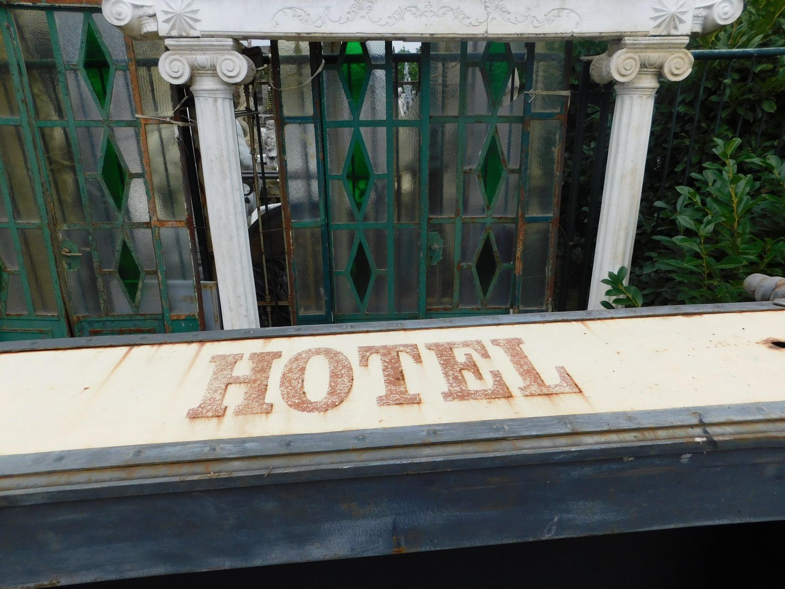photo for sale Old Hotel Entrance Canopy In Wrought Iron And Cast Iron, Italy
