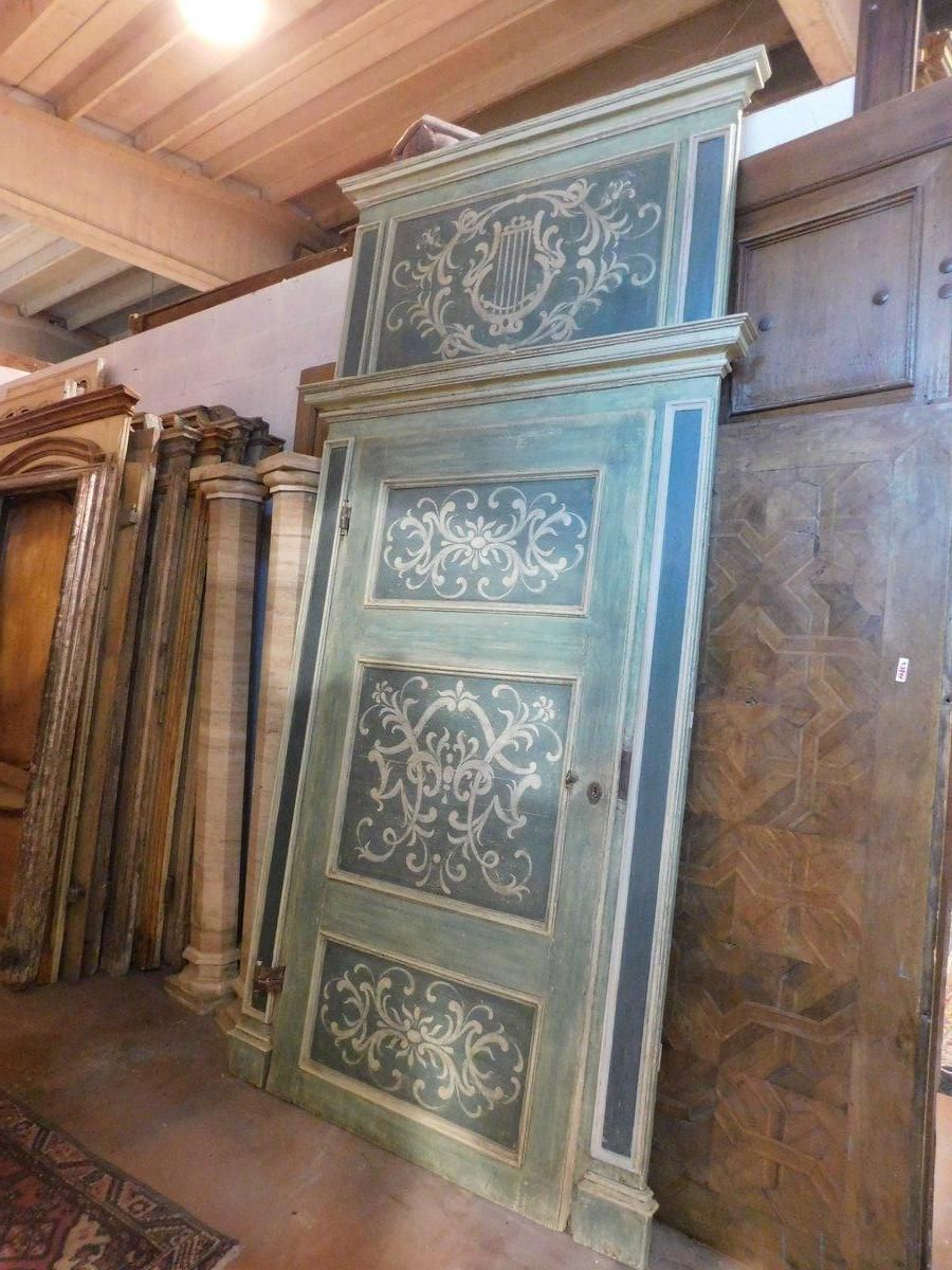 photo buy Set Of 2 Big Interior Doors, Richly Painted With Frame And Overdoor, Italy
