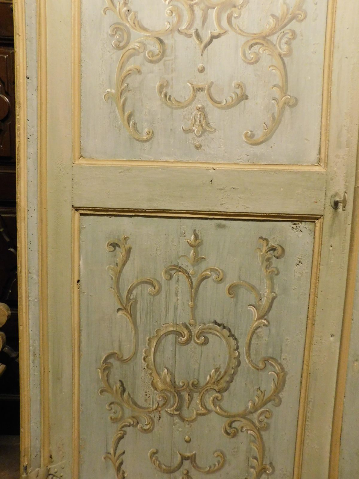 Single Leaf Door, Richly Painted Wood Complete With Original Frame, Italy photo 3984.0