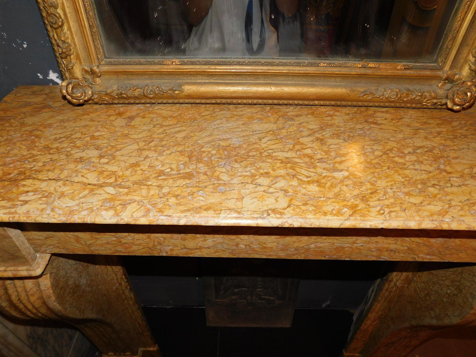 Mantle Fireplace In Yellow Marble Royal Of Verona, Italy photo buy