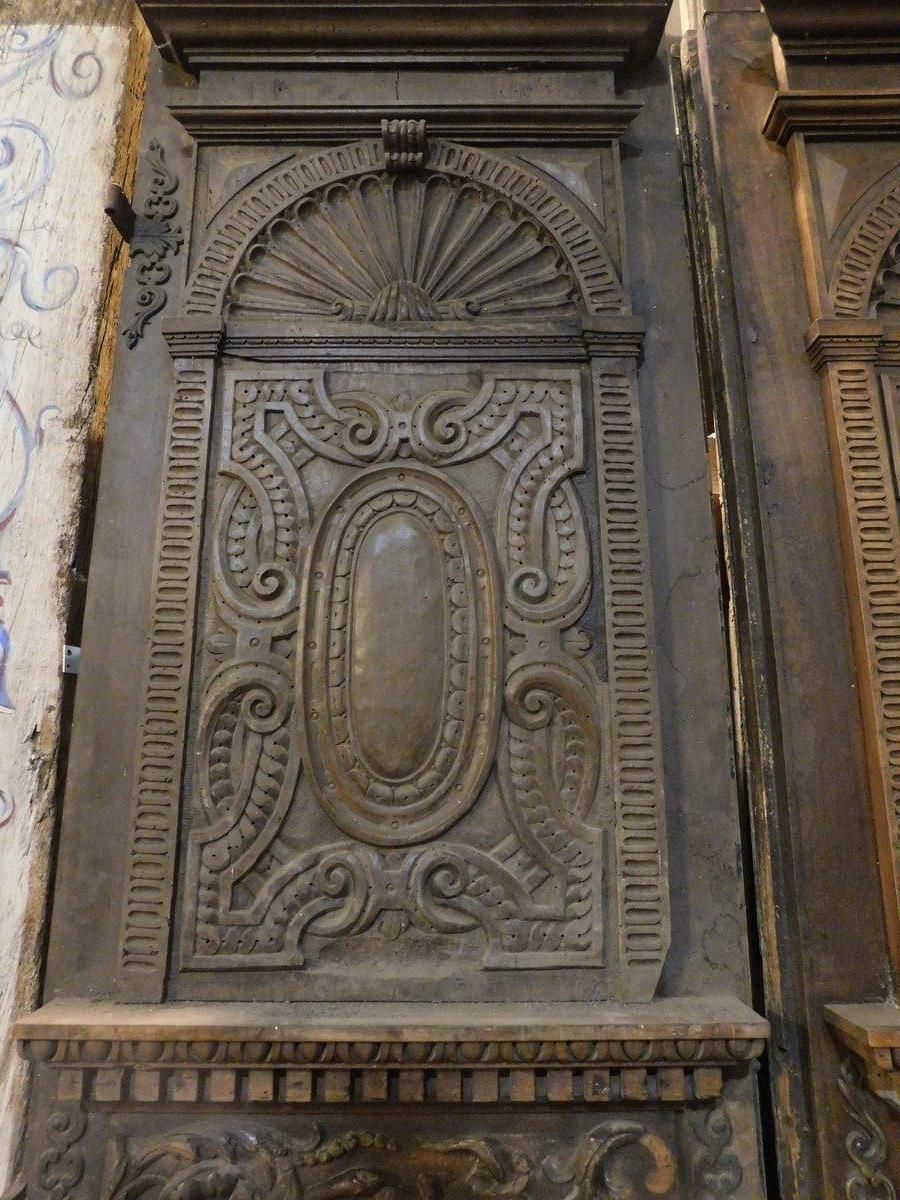 Set Of 2 Entrance Doors, Main Doors In Richly Carved Walnut Wood, Italy photo vintage