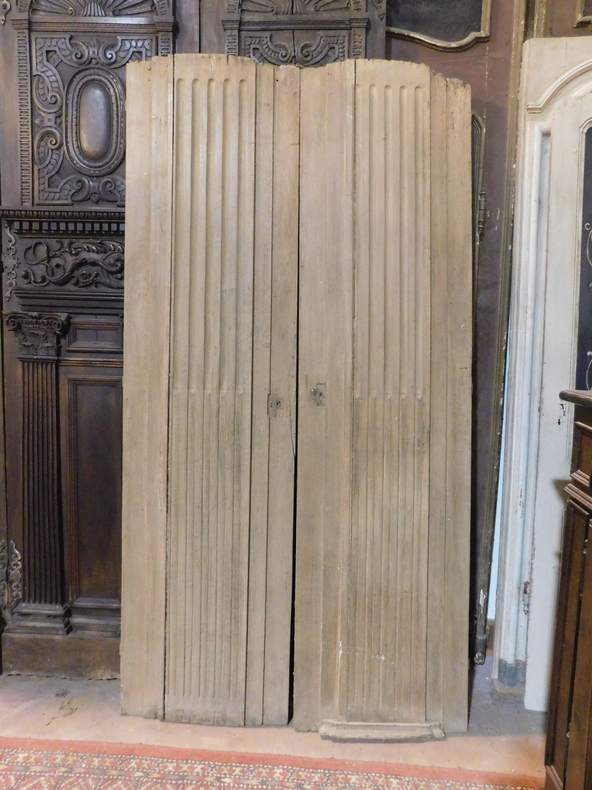 Double Wing Door In Oak Wood, Striped, Italy photo furniture