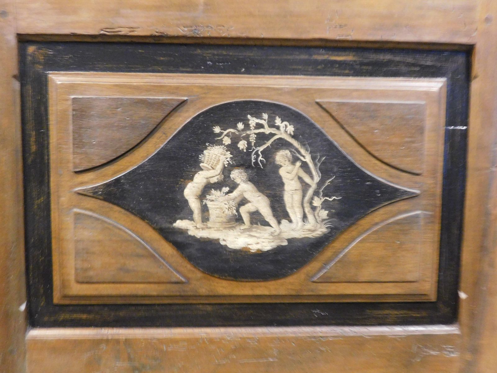 Walnut Door, For Interiors, Both Lacquered And Carved, Italy photo vinterior