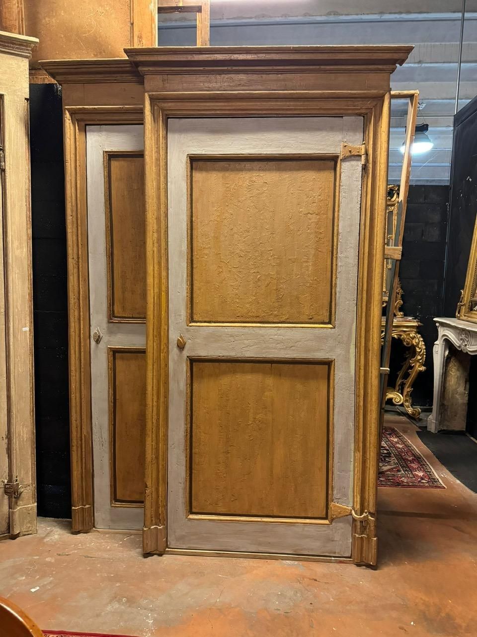 Set Of 3 Internal Doors In Lacquered Wood With Frame, Italy photo 10618.0