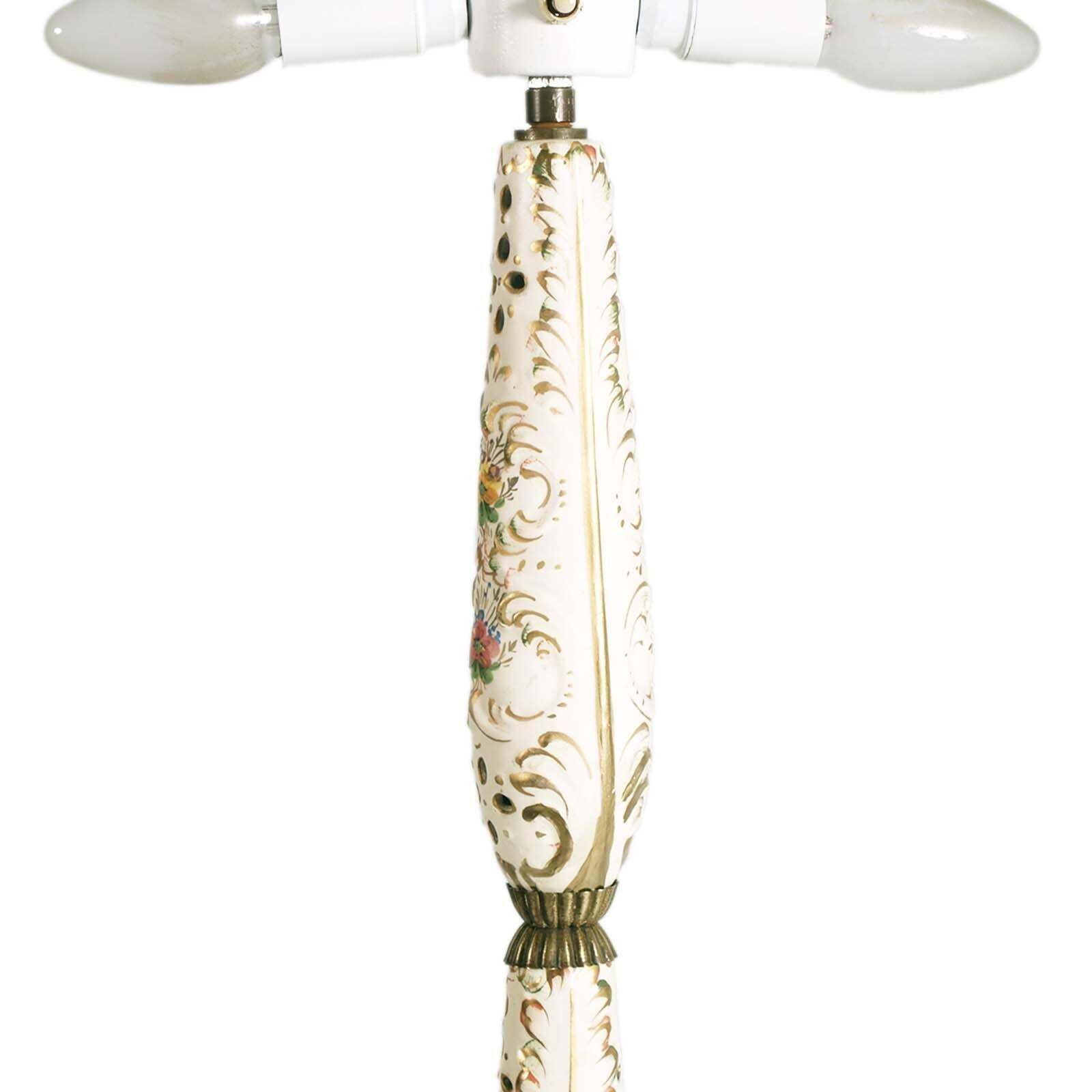 Floor Lamp Gio Ponti Attributed, Bronze Stem, Inserts Ceramic Sesto Fiorentino photo 3299.0