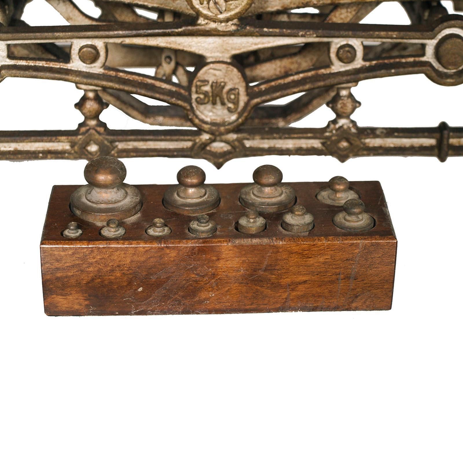 19th Century, J. Florenz Wien Chrome Steel Austrian Balance, 11 Brass Weights photo for sale