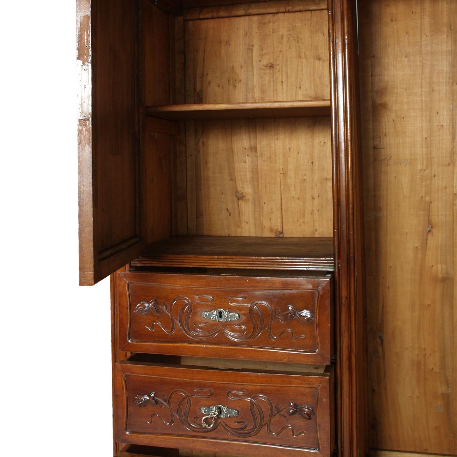 Furniture Art Nouveau, Wardrobe , Chest Of Drawers By Vincenzo Cadorin Venezia In Walnut photo