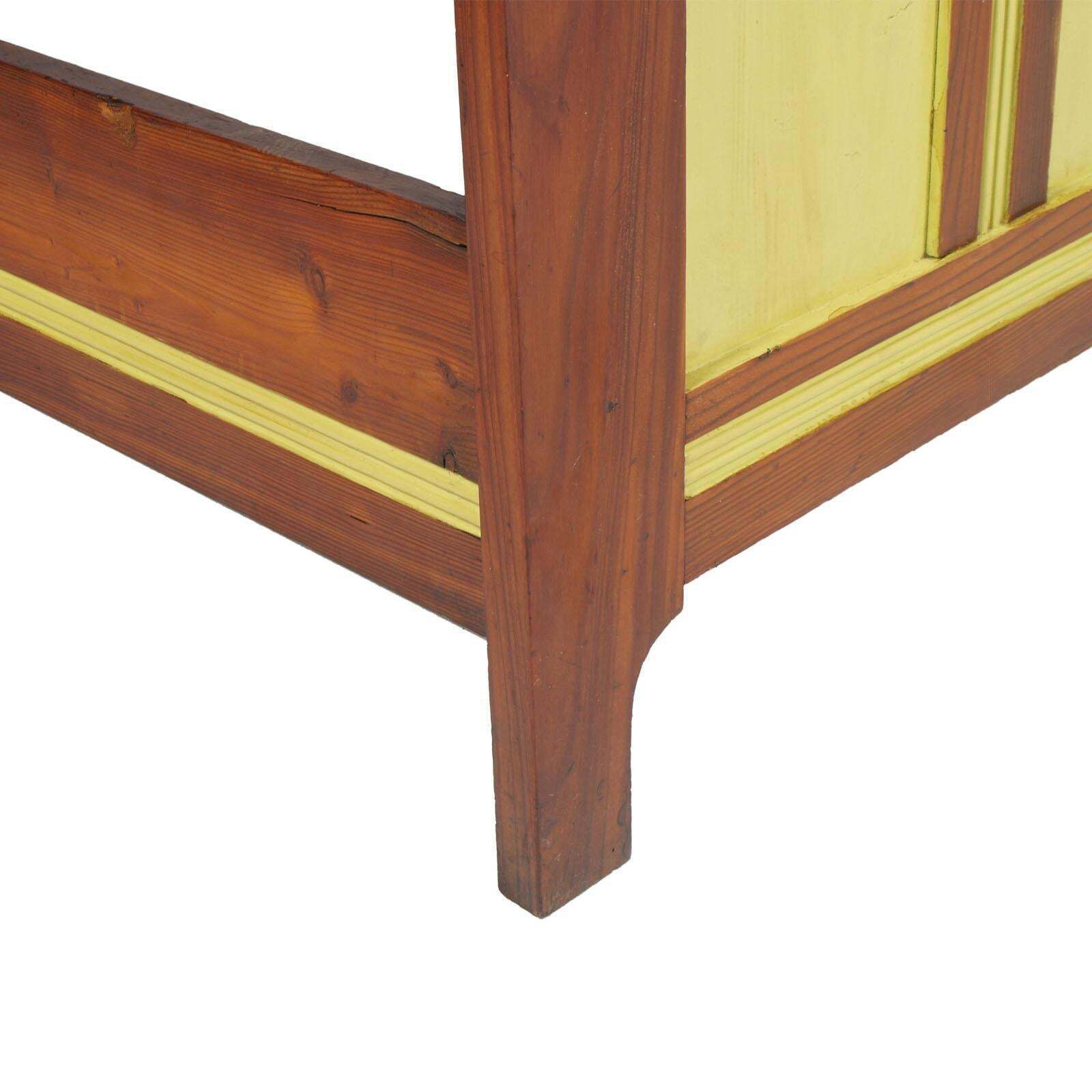 1920s Art Nouveau Country Single Carved And Painted Cherry Bed, Wax Polished photo buy