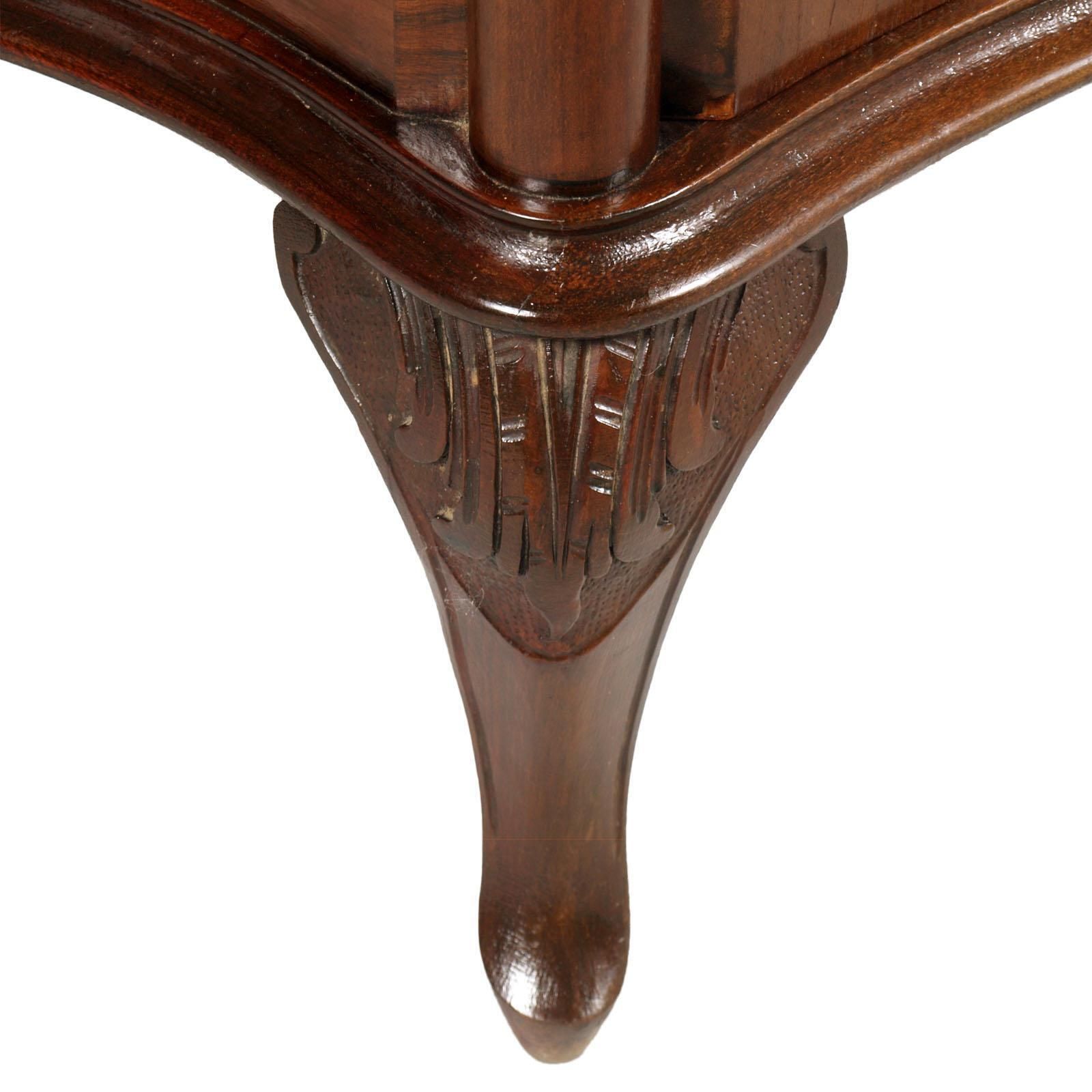 Venetian Baroque Nightstands, Hand Carved & Veneer Walnut, Restored Wax Polished photo buy