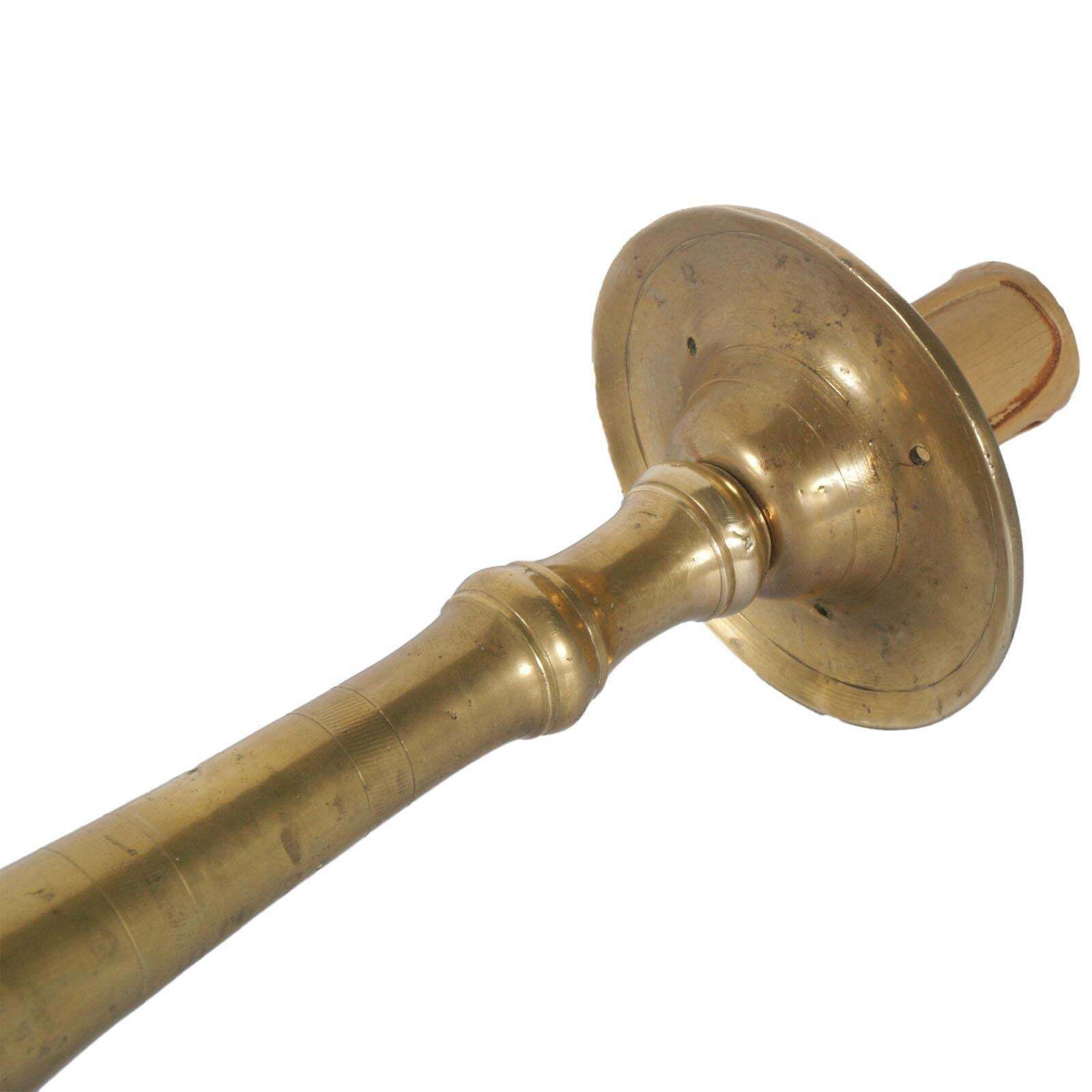 18th Century Antique Lampholder Candelabrum In Gilt Brass With Tripod Stand photo vintage