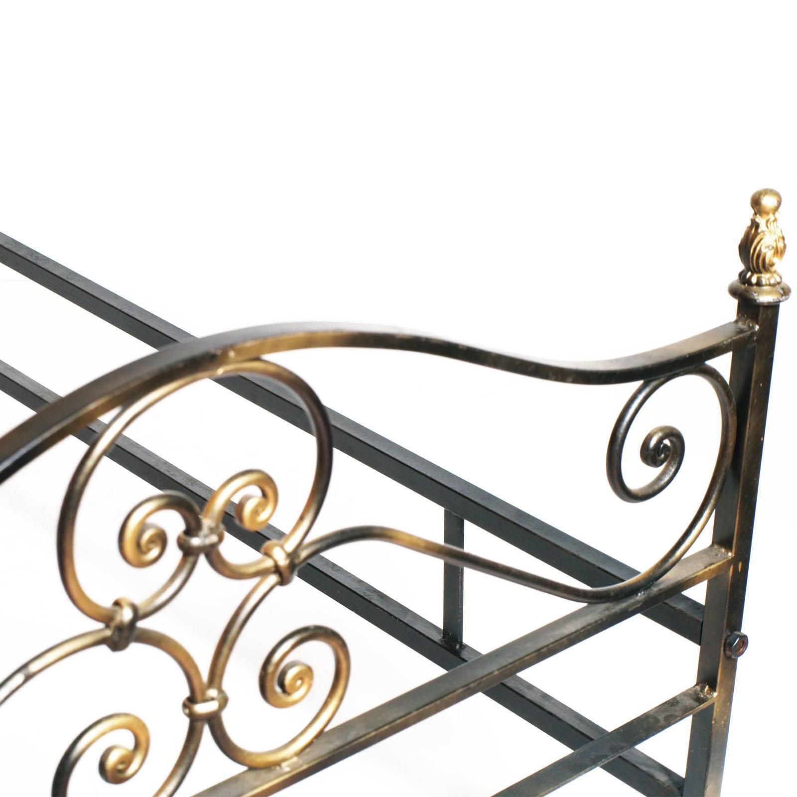 1960s Italian Art Nouveau Single Bed In Painted Wrought Iron, Golden Parts photo vinterior