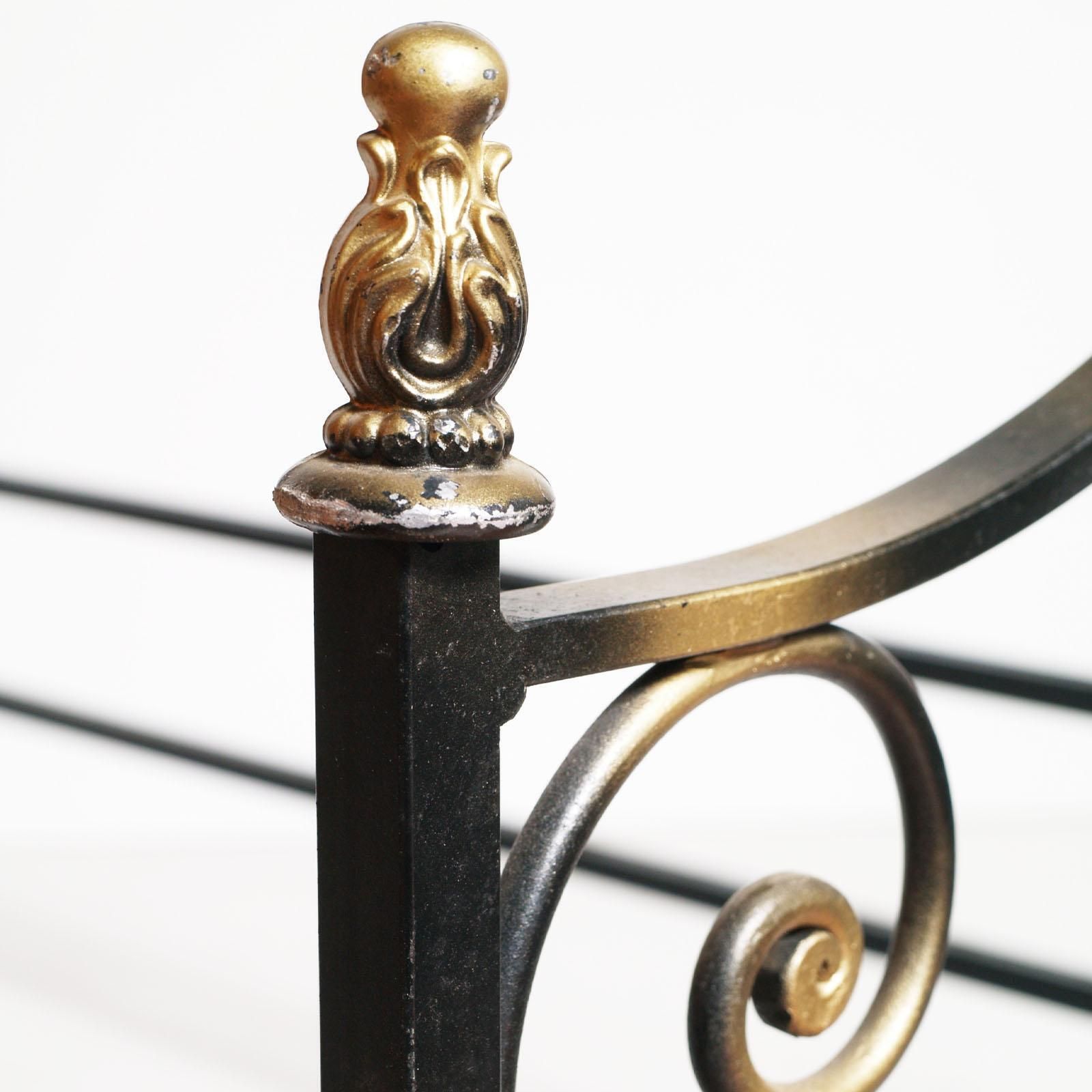 1960s Italian Art Nouveau Single Bed In Painted Wrought Iron, Golden Parts photo buy
