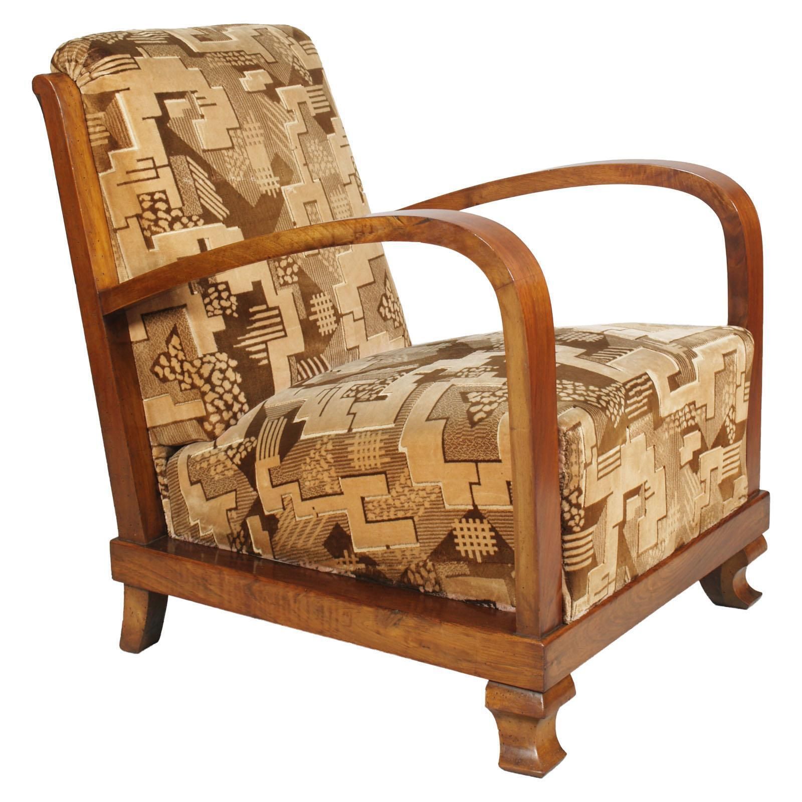 Early 20th Century, Pair Italy Art Deco Armchairs, Fortunato Depero Attributet photo for sale