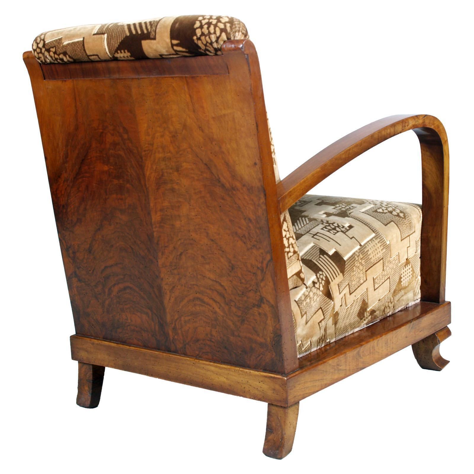 Early 20th Century, Pair Italy Art Deco Armchairs, Fortunato Depero Attributet photo vinterior