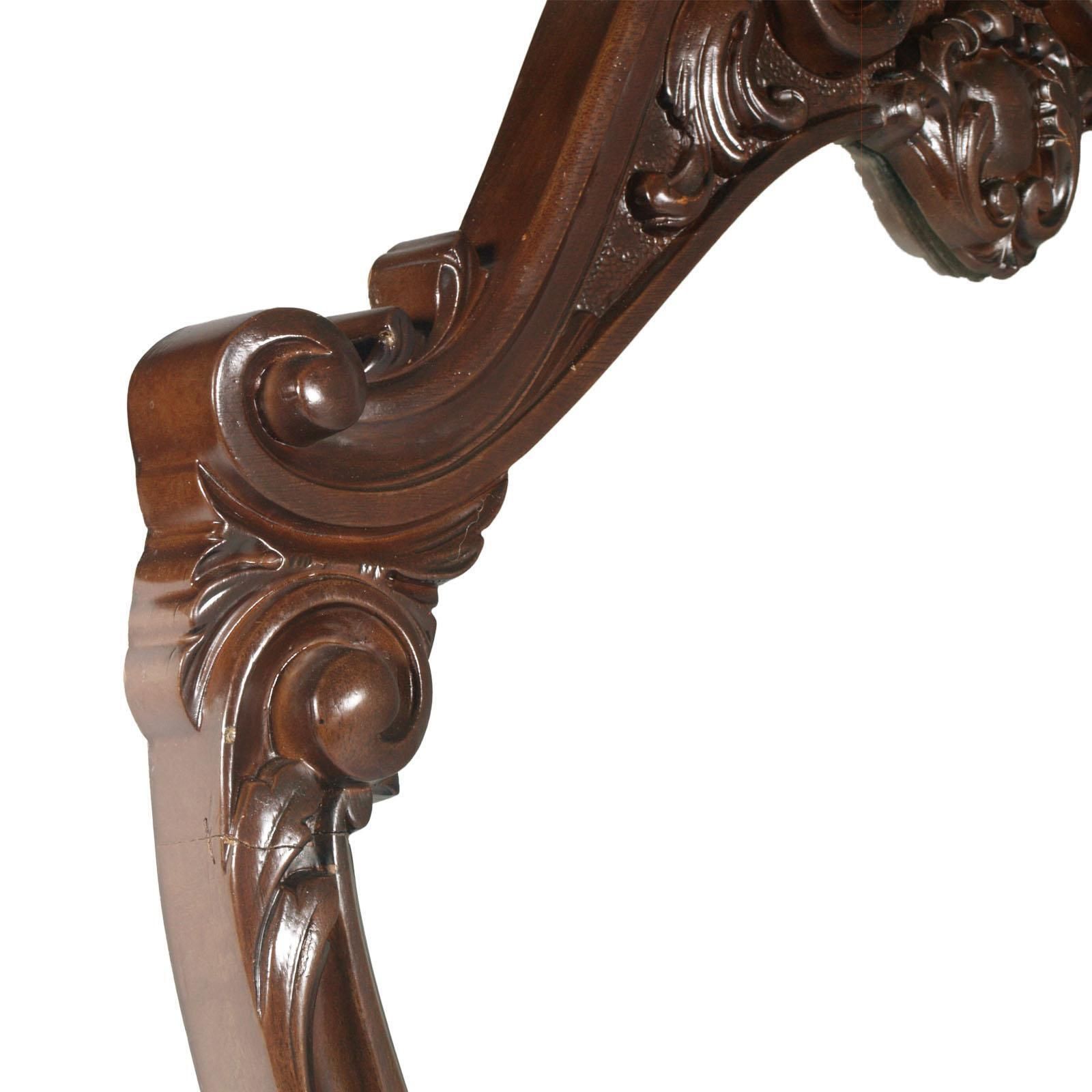 18th Century Baroque Renaissance Hand Carved Wall Mirror, Restored Wax Polished photo Home Decor