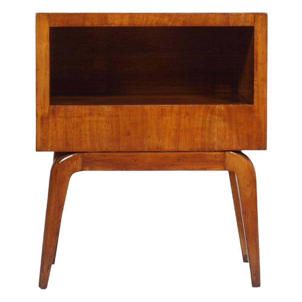 1940s Mid Century Nightstand, Bedside Table, Cherrywood Gio Ponti Attributable photo furniture