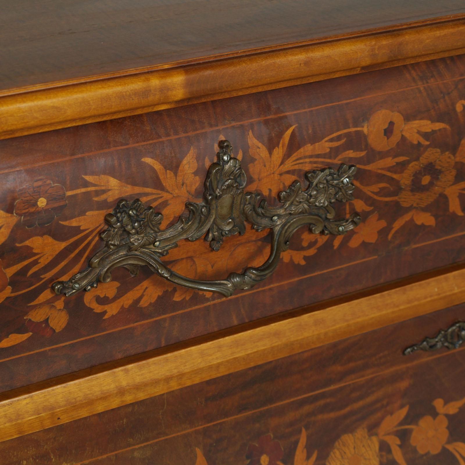 1930s Venetian Walnut Baroque Sideboard And Display Cabinet Richly Floral Inlaid photo buy