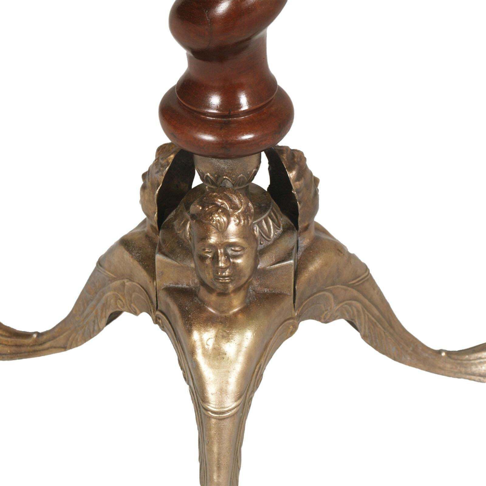 18th Century Baroque Column Pedestal , Feline Legs Bronze Tripod And Three Faces photo Home Decor