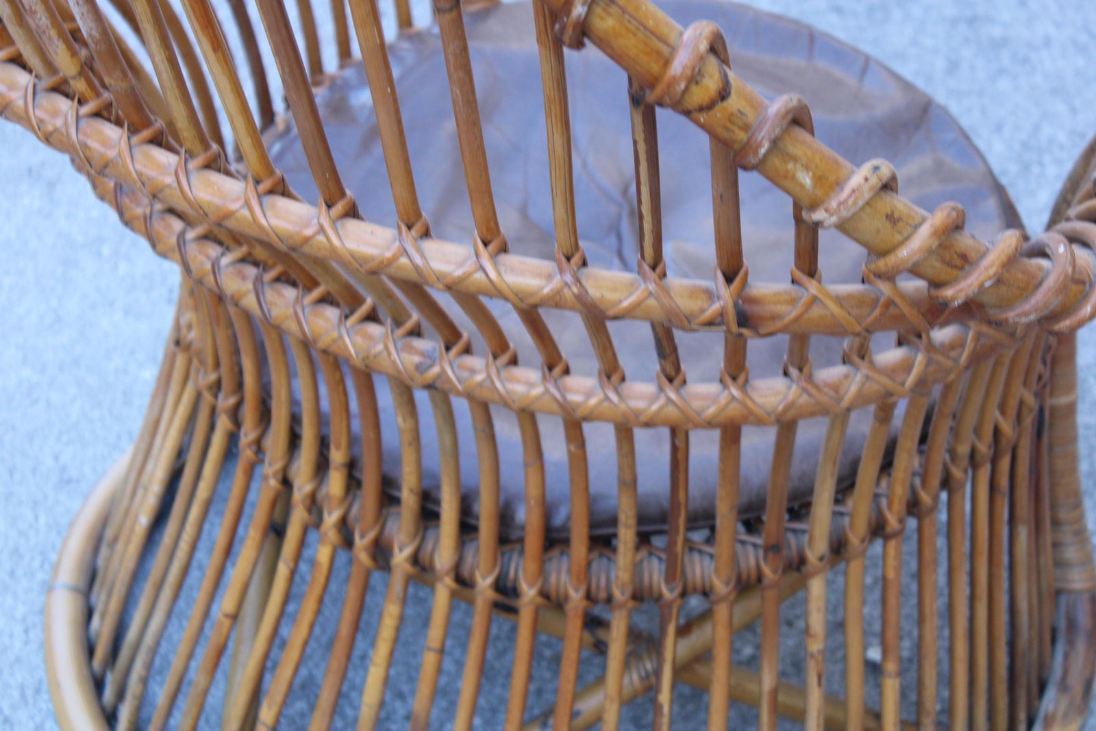 Curved Bamboo Armchair Frigerio 1950s Italian Design photo buy