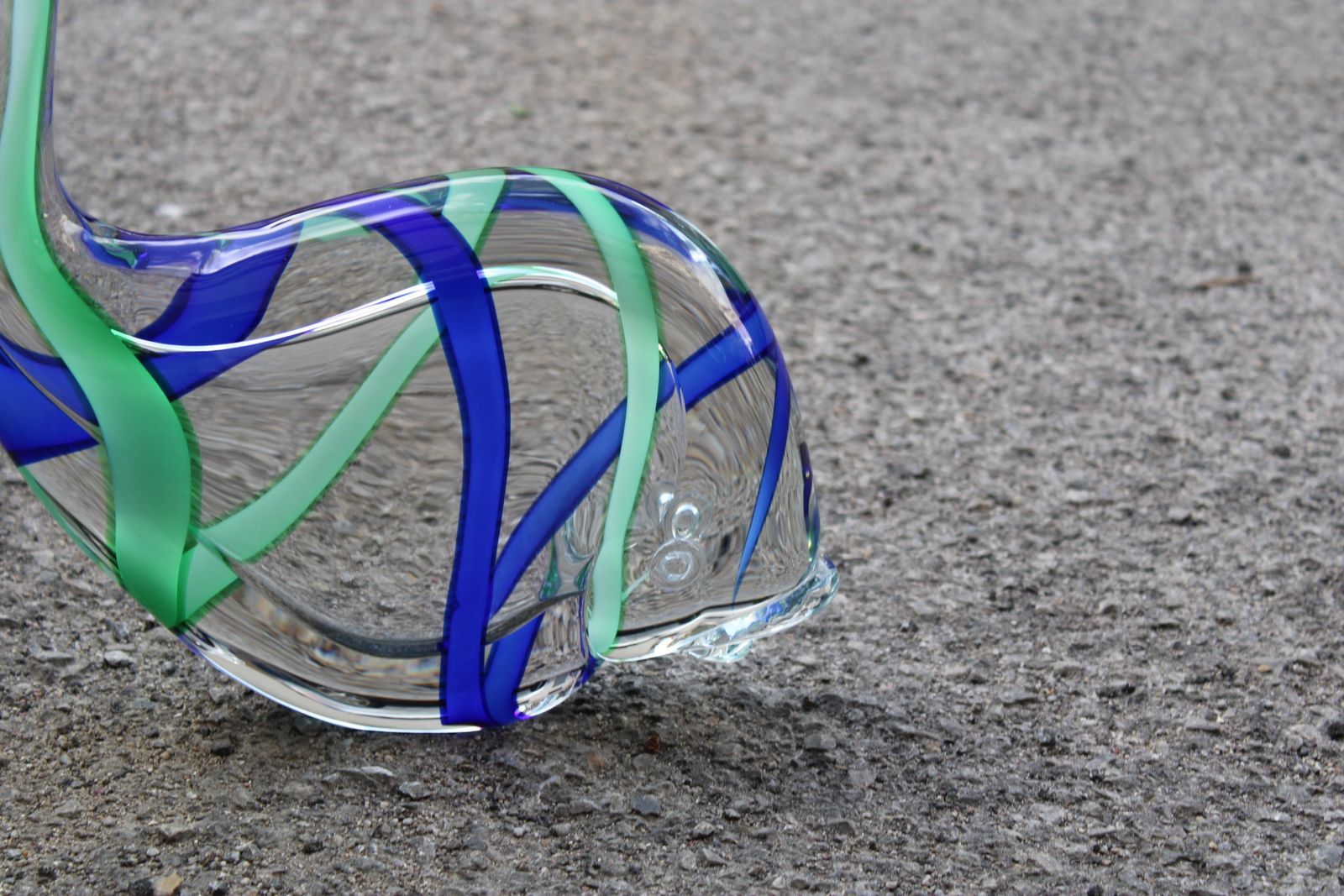 1970 Murano Glass Sculpture In The Shape Of A Fish With Blue And Yellow Colors photo for sale