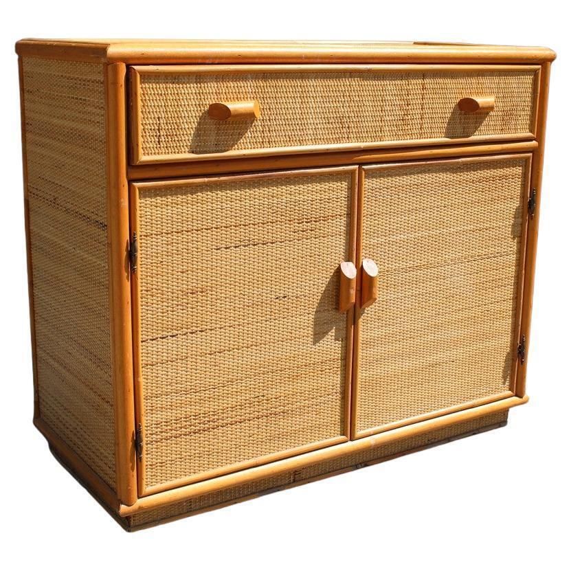 Cabinet  Buffet Made Entirely By Hand In The 1950s In Italy Bamboo Drawers