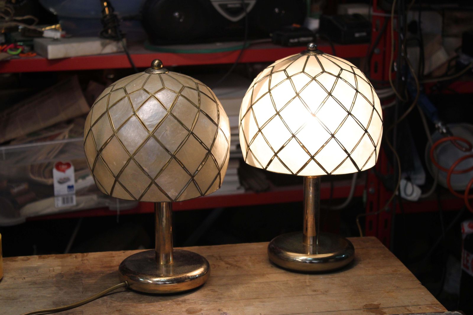 Pair Of Decorative Brass Table Lamps Italy 1970s photo furniture
