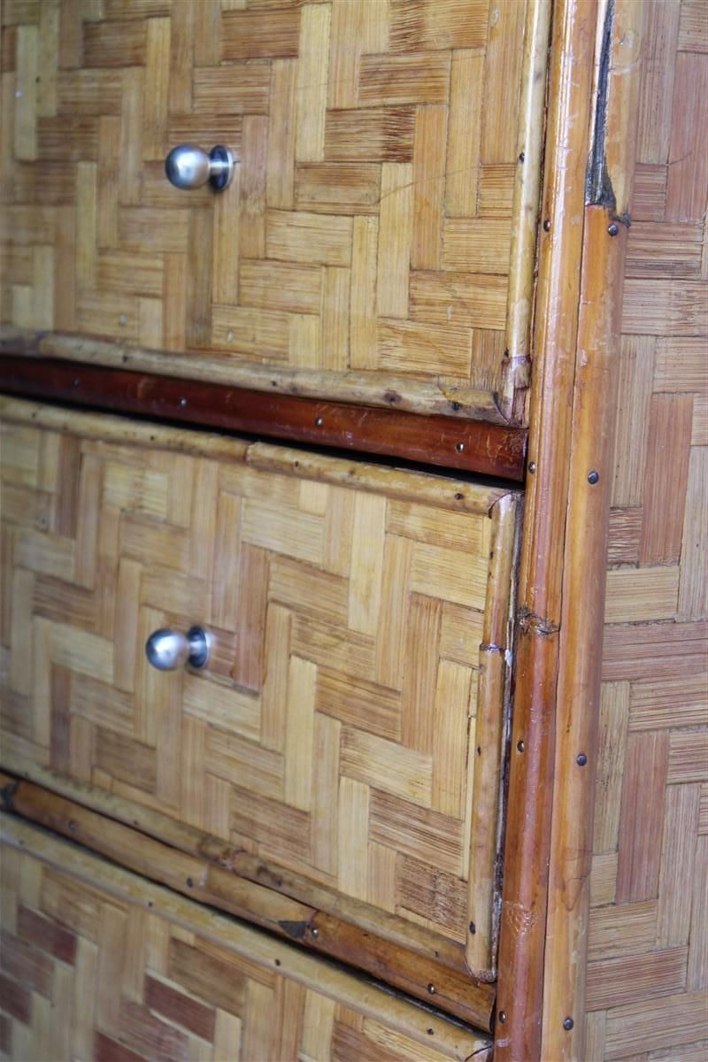 Midcentury Chest Of Drawers In Bamboo Brass Italian 1950s photo 2655.0
