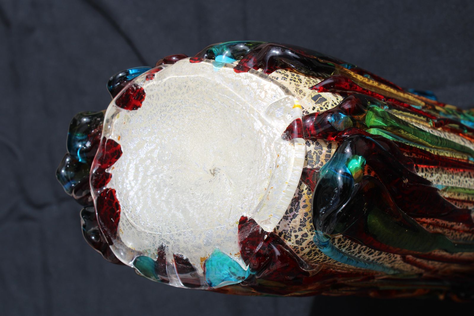 1593.0 Large Murano Glass Vase Entirely Handmade Italy 1990 Colorful photo