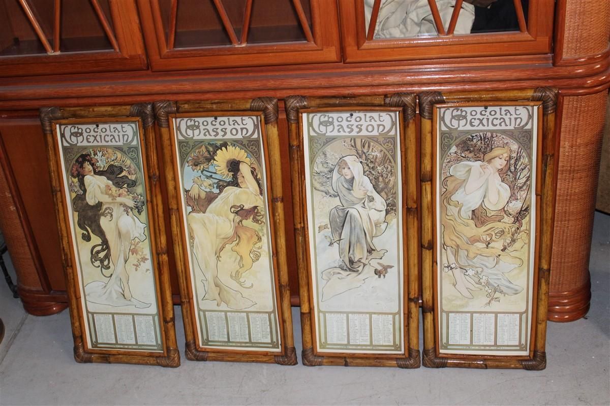 Picture Frames Bamboo Figures Of Women Art Nouveaux Calendar Year 1887 photo furniture