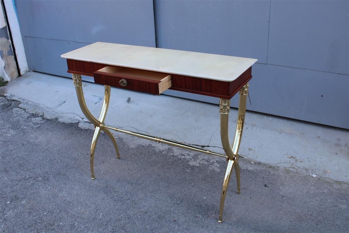 photo furniture Console Neoclassical Style Paolo Buffa Design 1950 Italy Brass Marble Wood