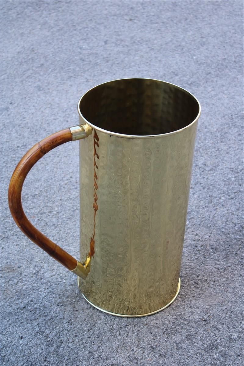 Elegant Umbrella Stand Bamboo And Solid Brass Italian Design 1970s photo furniture