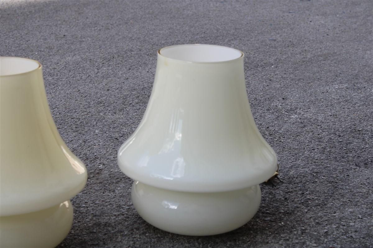 Lighting Mushroom Table Lamps In Murano Glass Venini Style Design 1970s photo