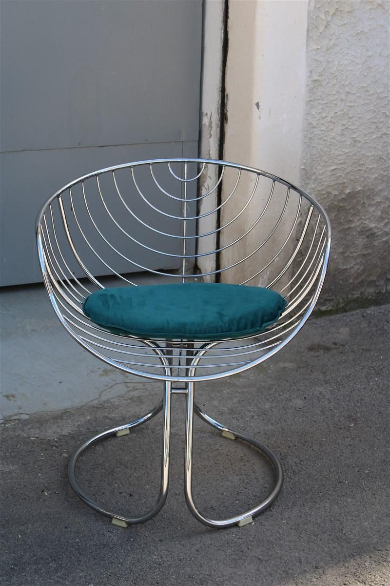 Chairs Model Marika Giorgio Rinaldi For Rima Italian Design 1970 Green Crhome photo 2600.0
