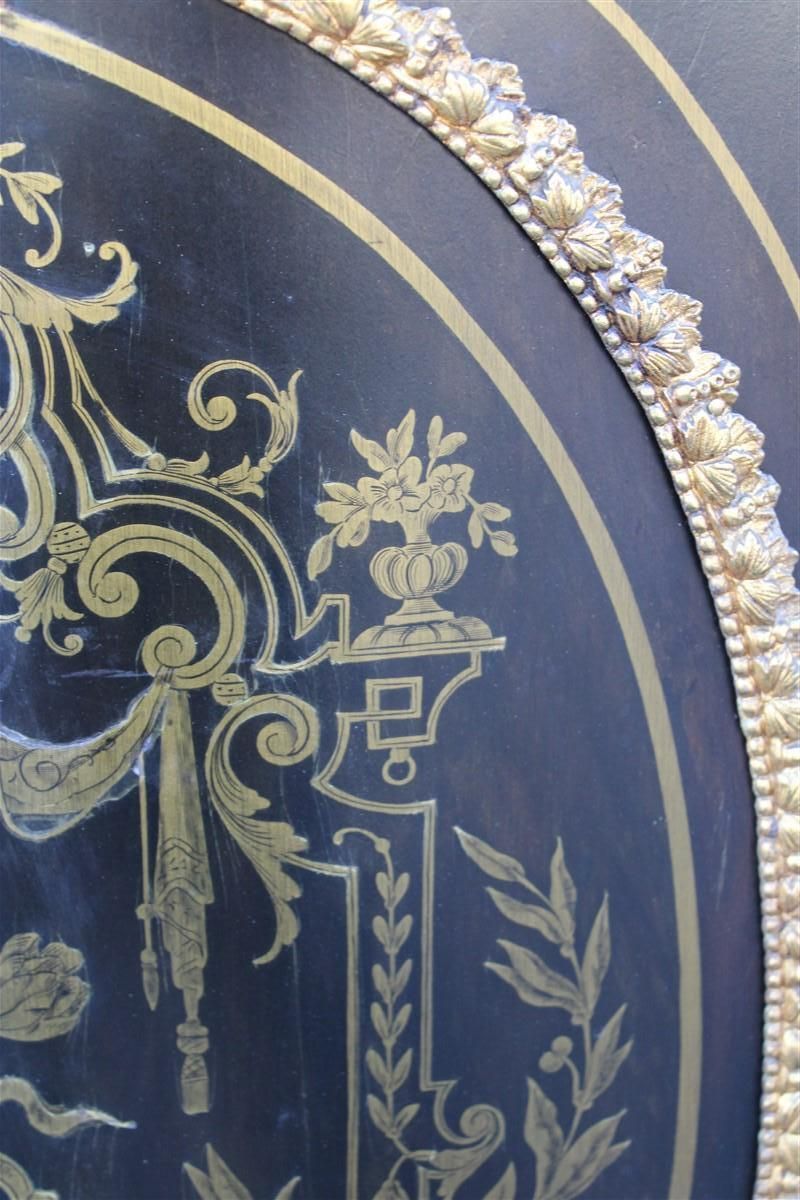 photo furniture Cabinet Black And Gold Napoleon III 1860 France Marble Top André Charles Boulle